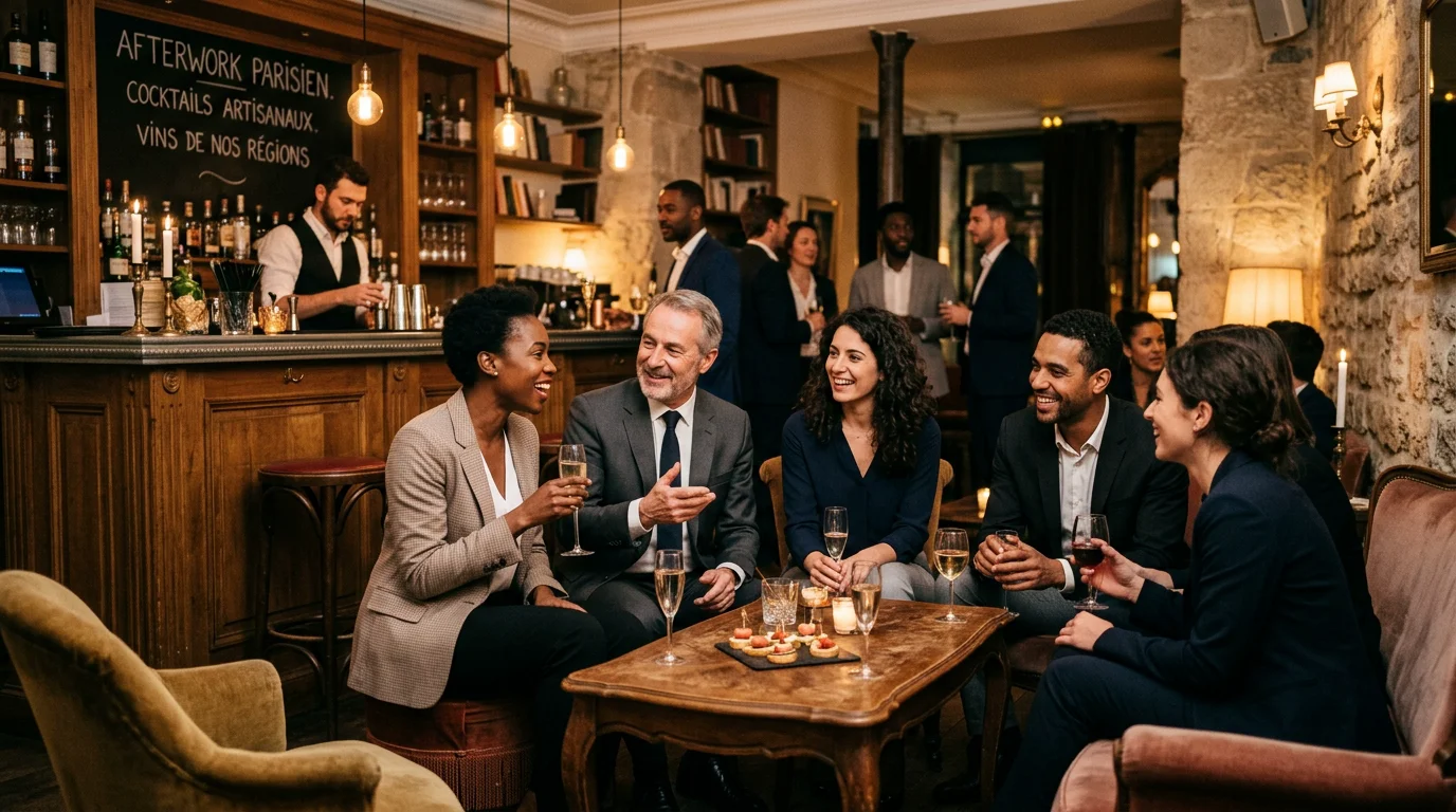 Afterwork premium d'entreprise dans un lieu événementiel parisien