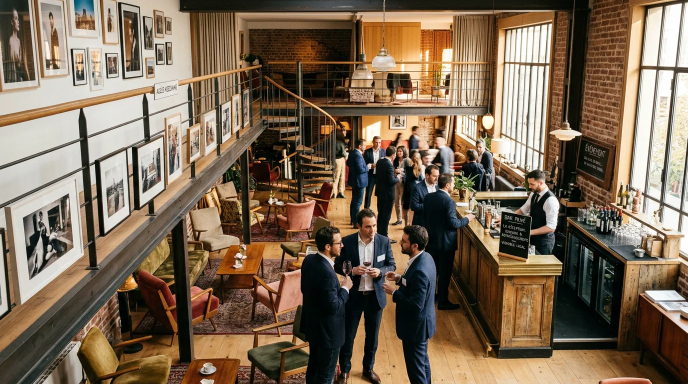 Loft événementiel immersif sur deux niveaux à Paris pour événements d'entreprise