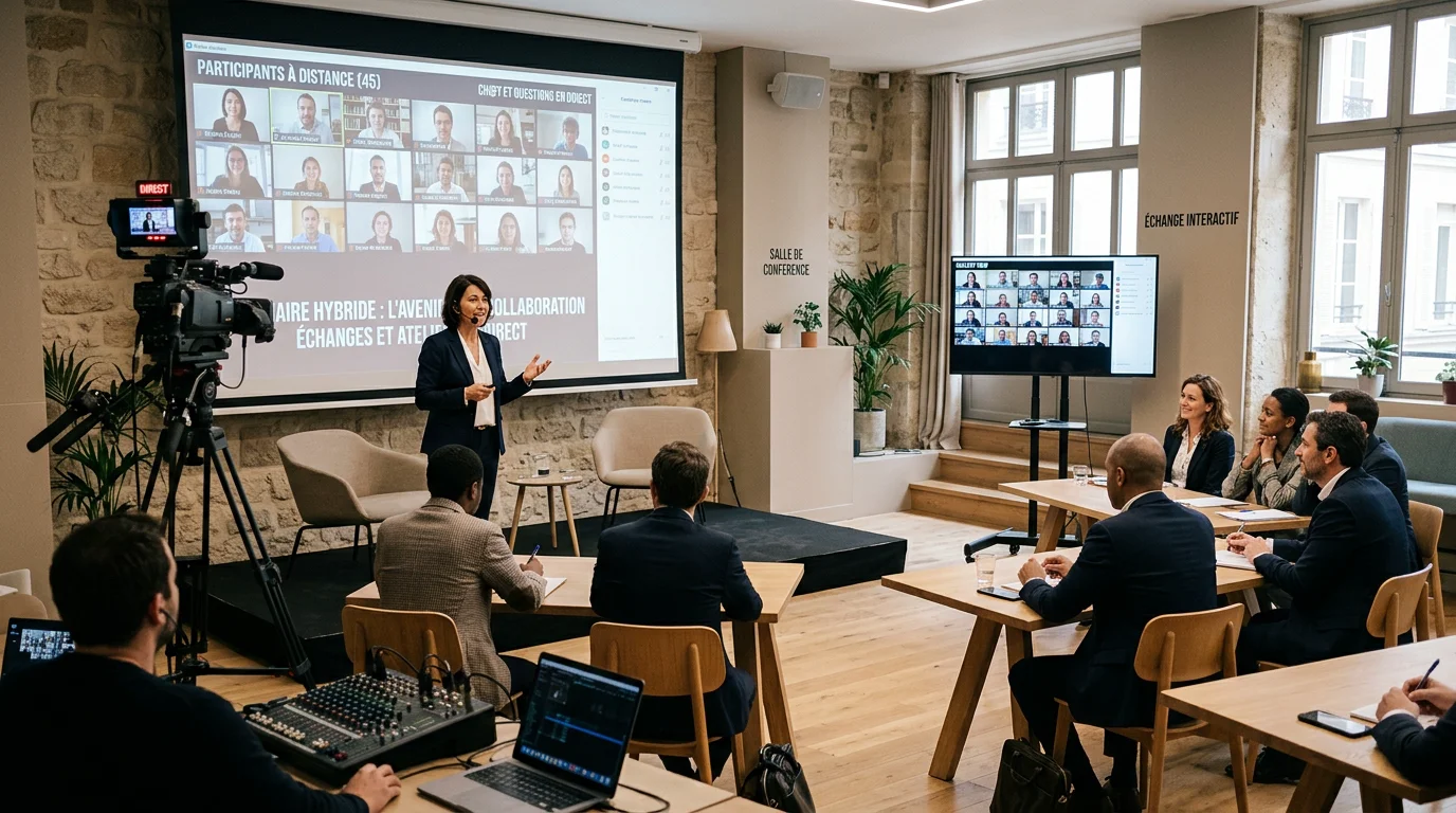 Séminaire hybride avec captation vidéo dans un espace parisien