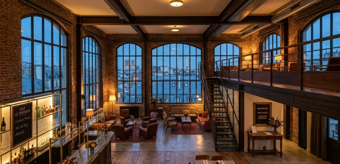 Loft événementiel immersif à Paris prêt pour une soirée d'entreprise
