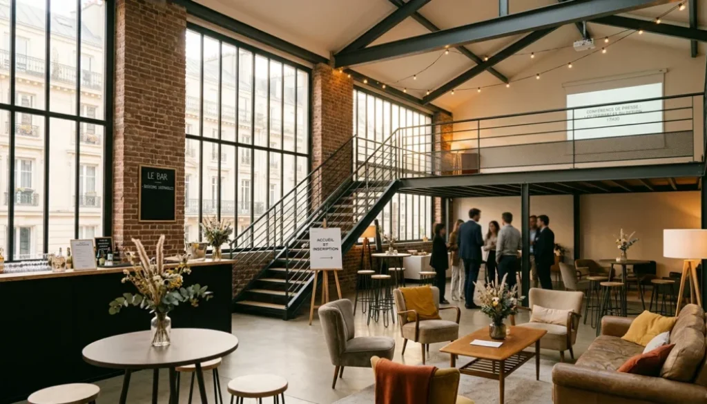 Loft design immersif à Paris aménagé pour la privatisation d'un événement d'entreprise