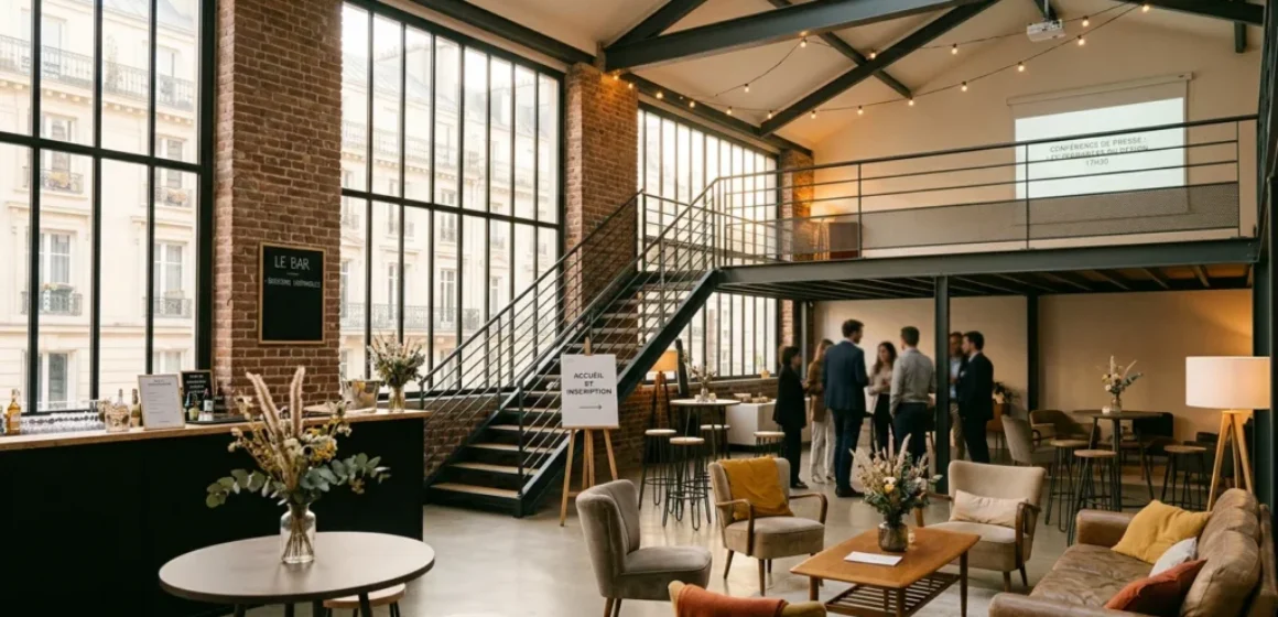 Loft design immersif à Paris aménagé pour la privatisation d'un événement d'entreprise