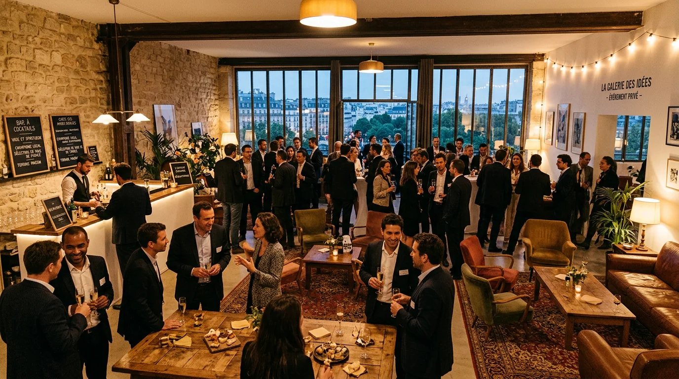 Soirée corporate dans un loft design au centre de Paris