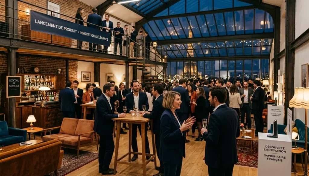 Lancement de produit dans un loft événementiel parisien sur deux niveaux