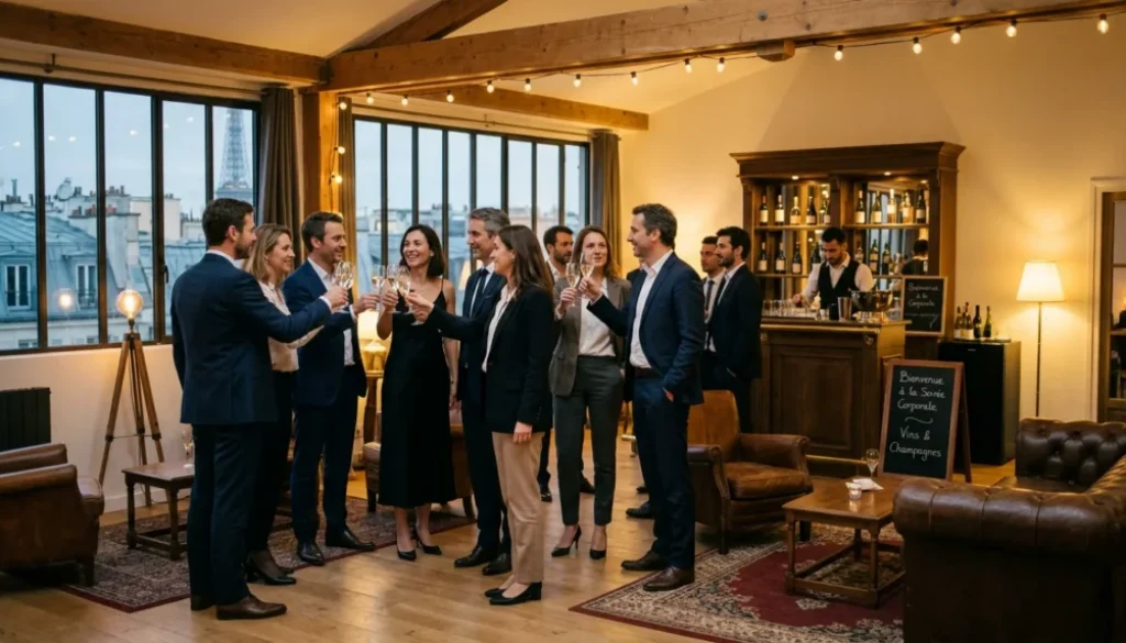 Soirée d'entreprise élégante dans un loft parisien privatisé