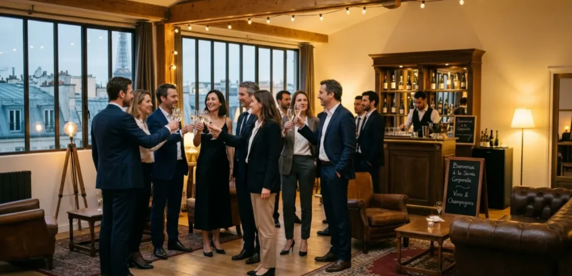 Soirée d'entreprise élégante dans un loft parisien privatisé