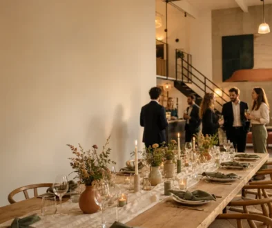 Dîner d’entreprise élégant dans un loft parisien