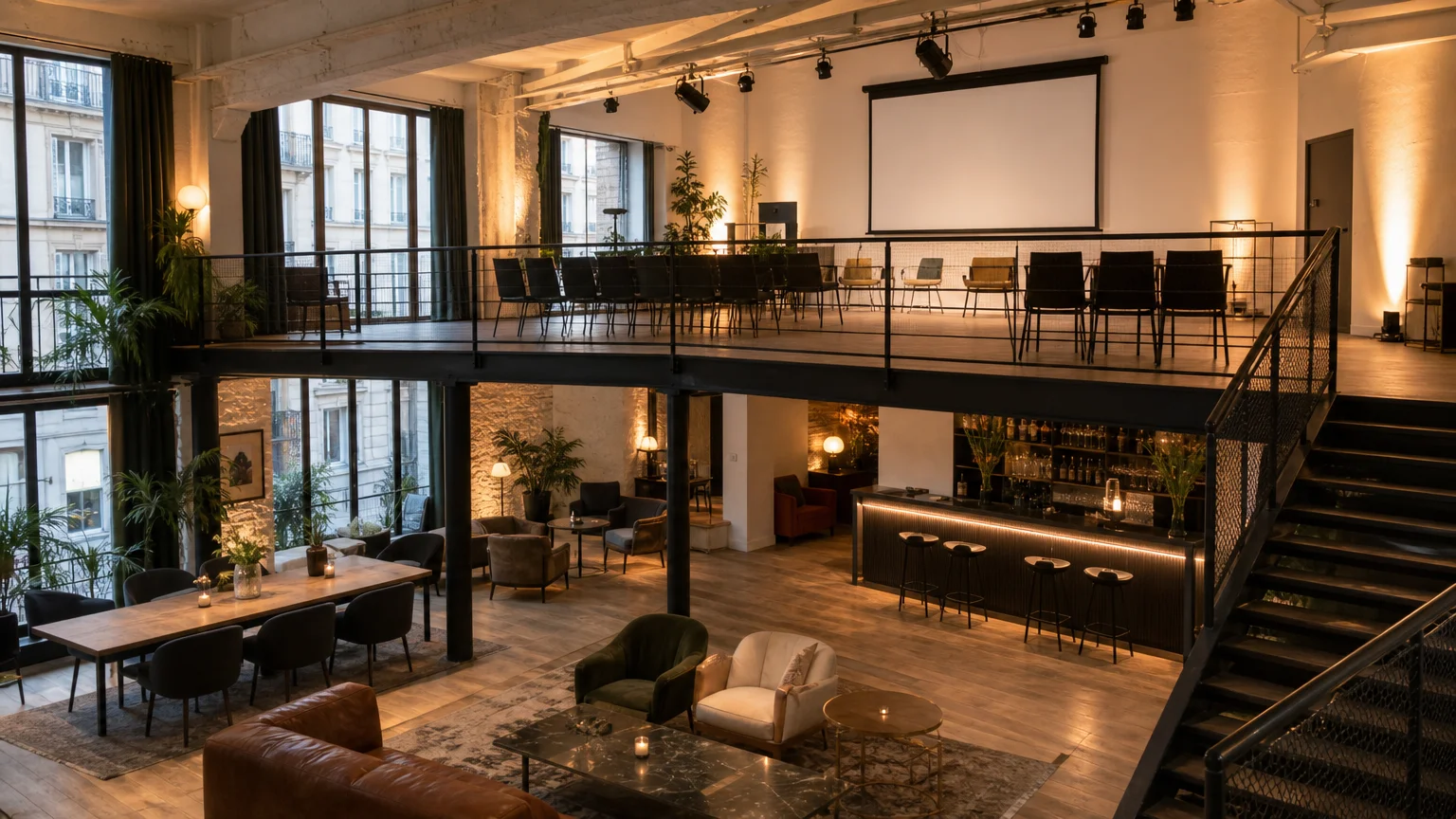 Loft événementiel modulable sur deux niveaux à Paris
