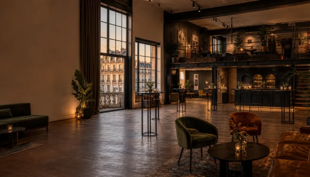 Loft événementiel élégant et modulable à Paris pour une fête professionnelle