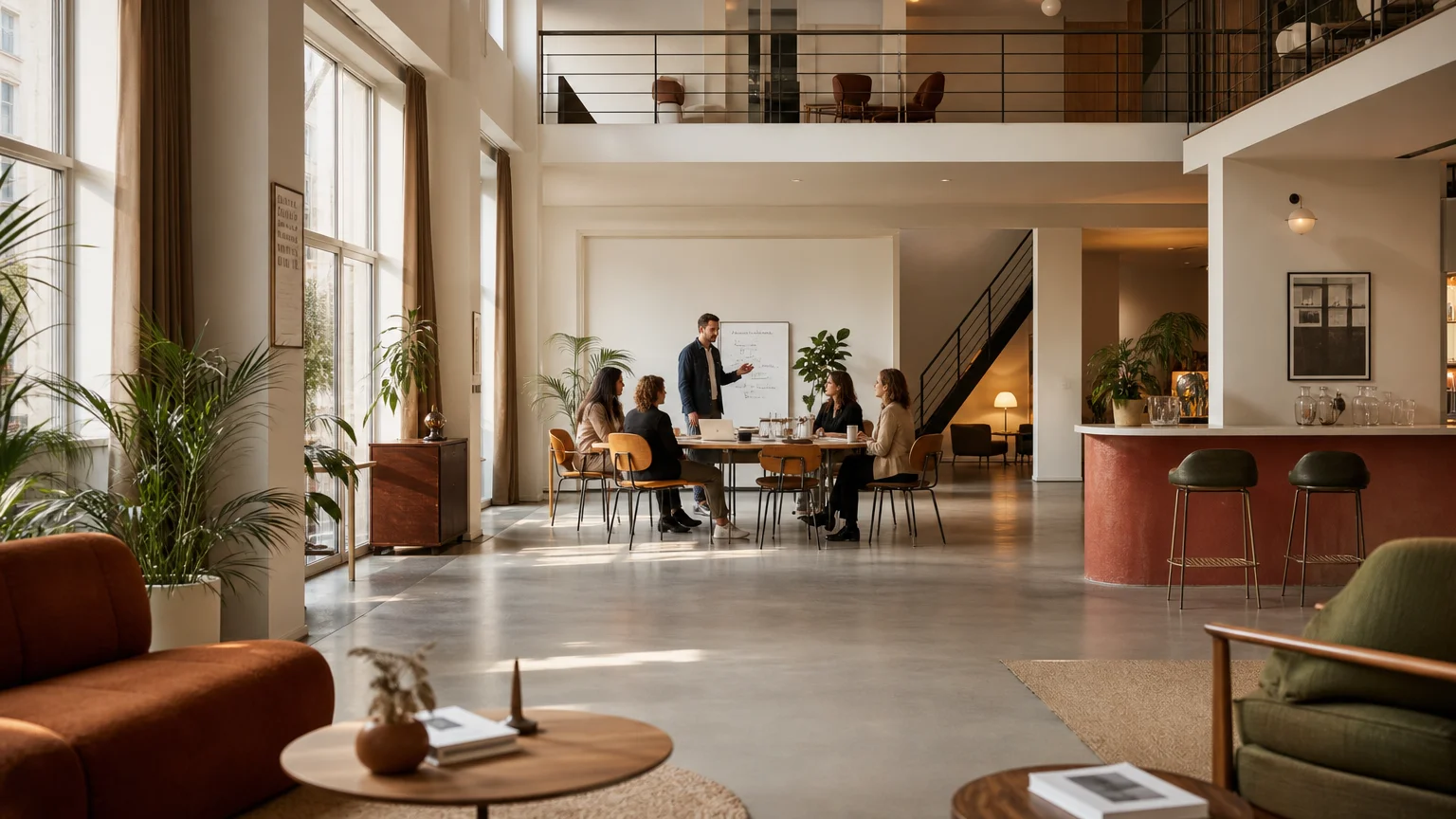 Loft parisien aménagé pour un séminaire professionnel