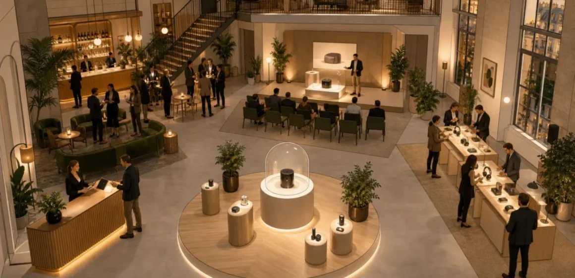 Loft parisien modulable aménagé pour un lancement de produit
