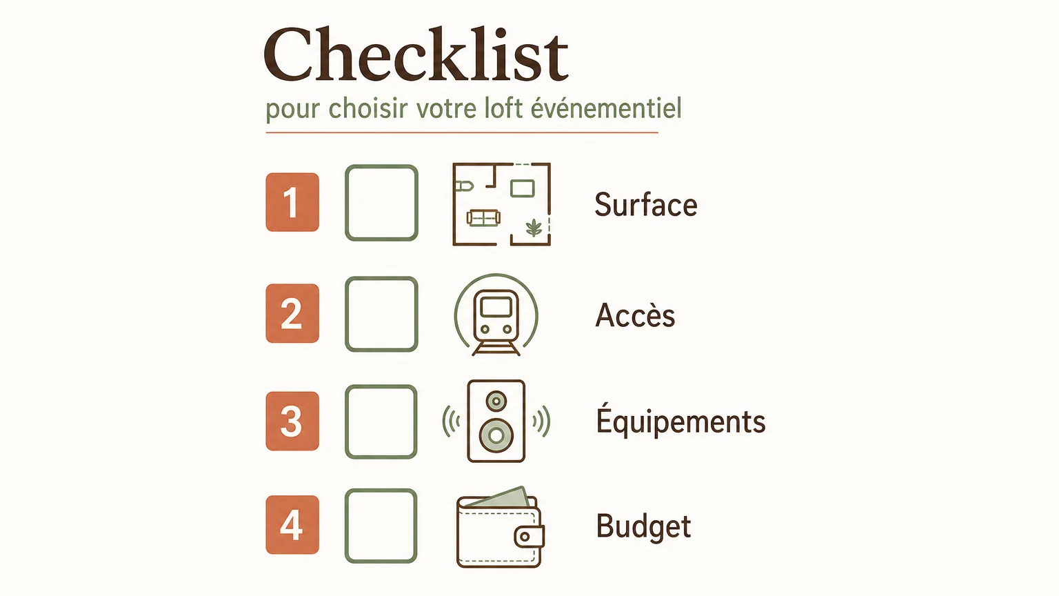 Checklist des critères pour choisir un loft événementiel